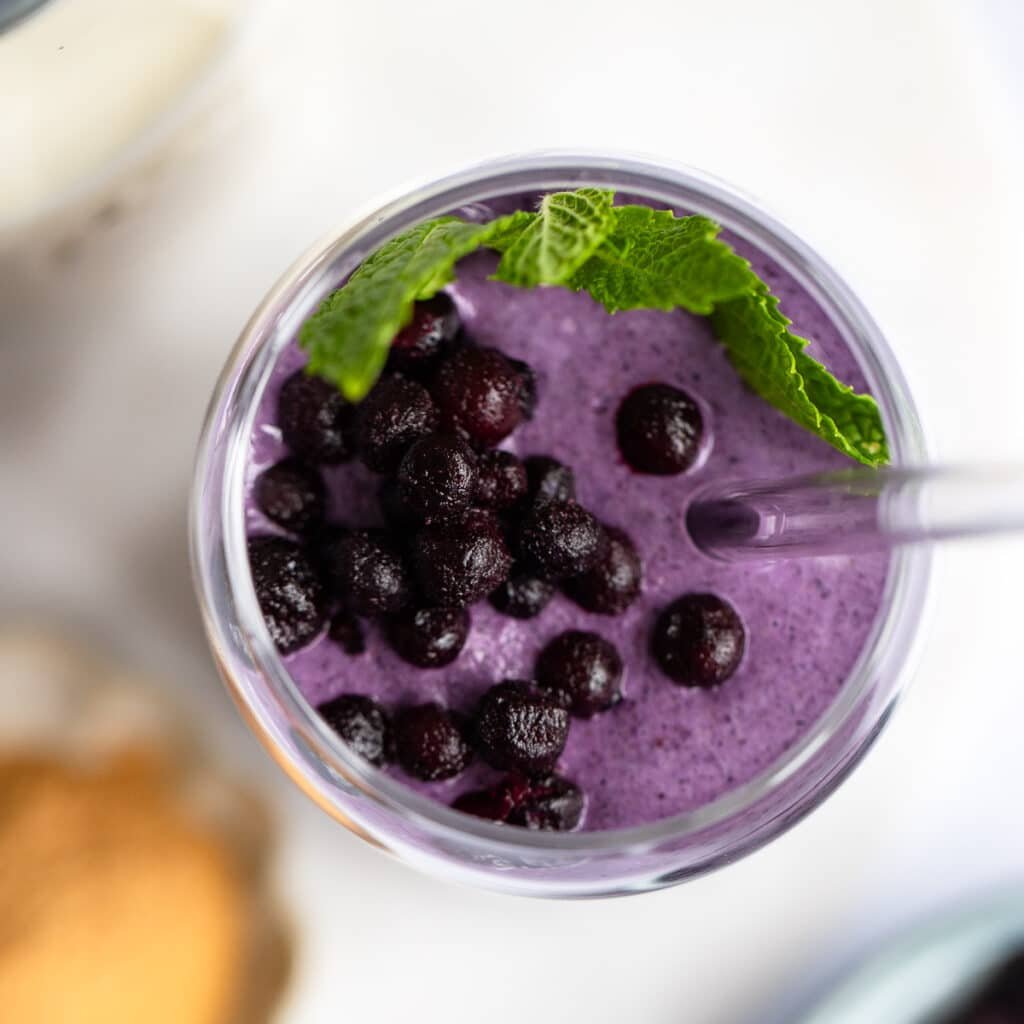 top view or hormone balancing smoothie recipe