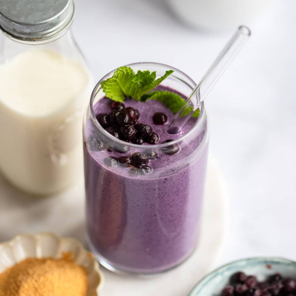 healthy hormone balancing smoothie served